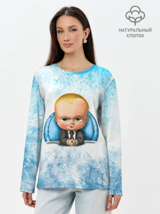 Лонгслив женский. Хлопок / Босс Молокосос