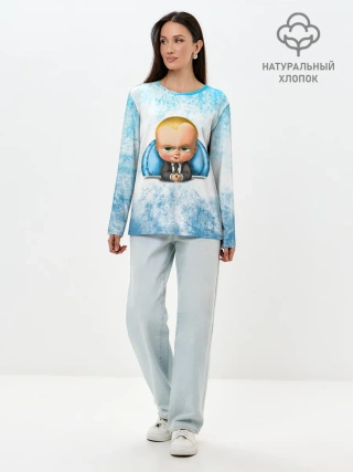 Лонгслив женский. Хлопок / Босс Молокосос