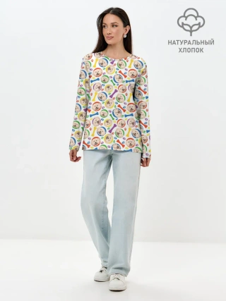 Лонгслив женский. Хлопок / Пудель