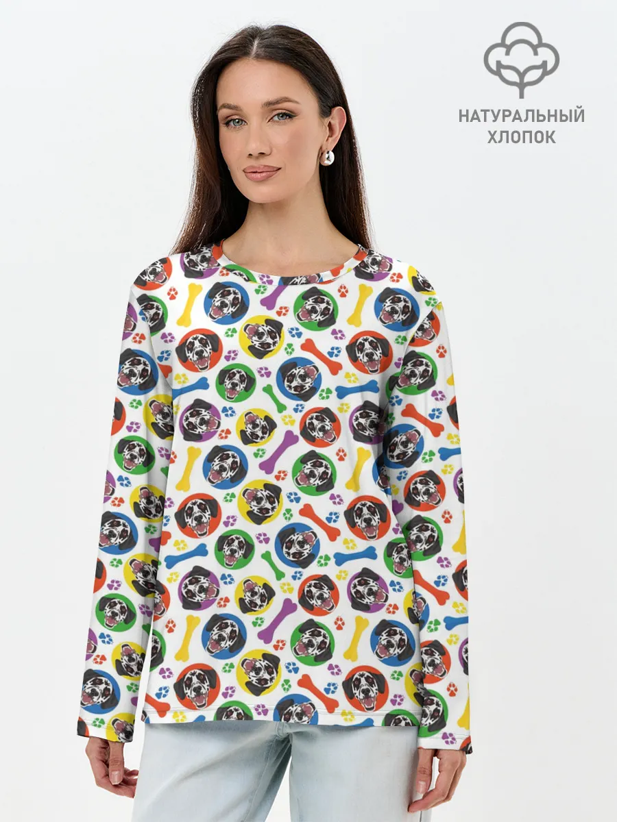 Лонгслив женский. Хлопок / Далматинец
