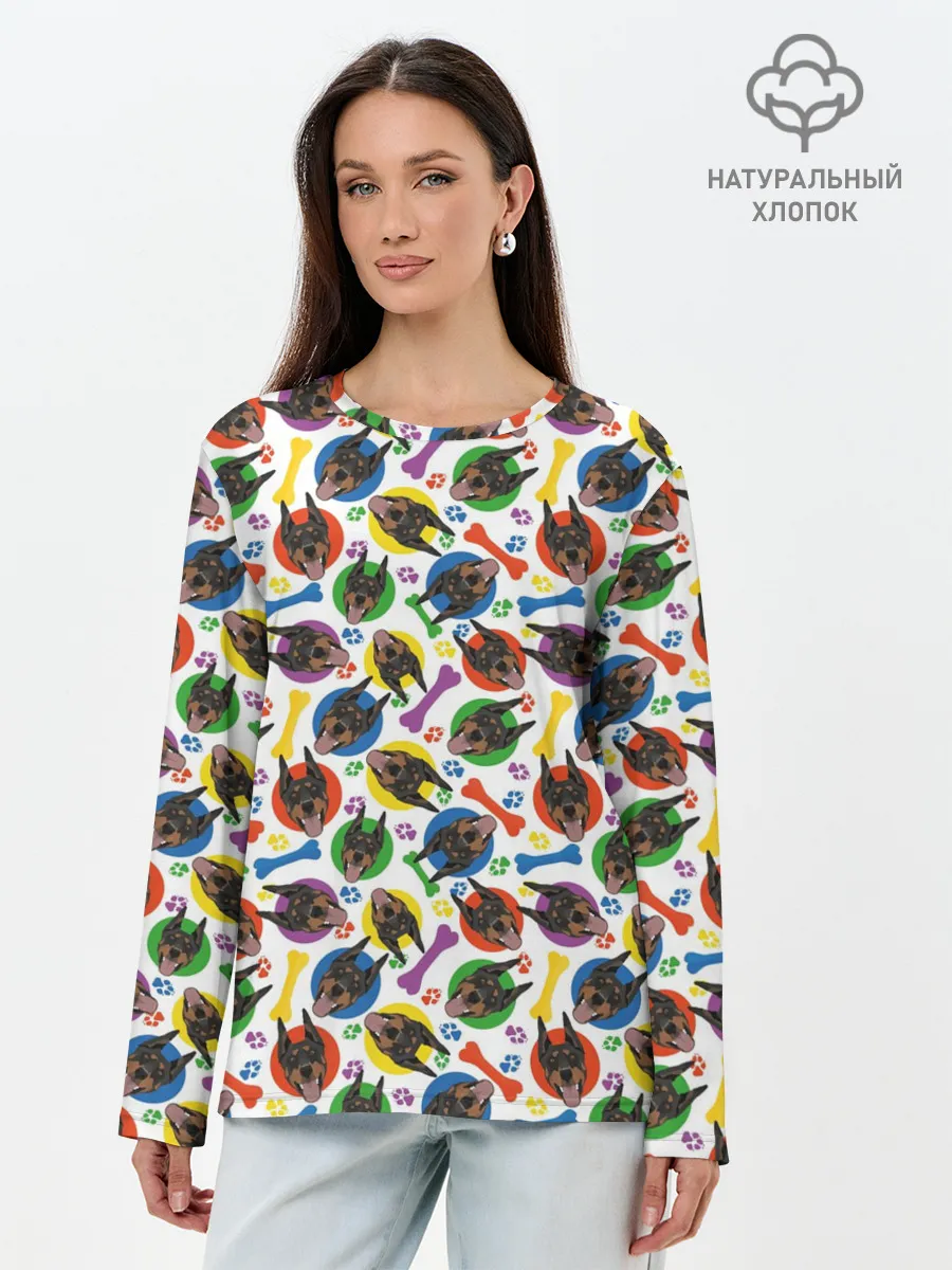 Лонгслив женский. Хлопок / Доберман