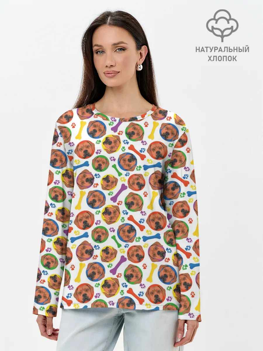 Лонгслив женский. Хлопок / Родезийский Риджбек