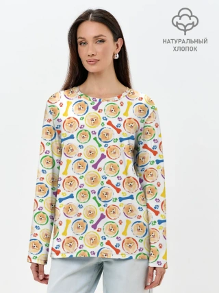 Лонгслив женский. Хлопок / Чау-Чау