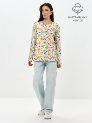 Лонгслив женский. Хлопок / Чау-Чау