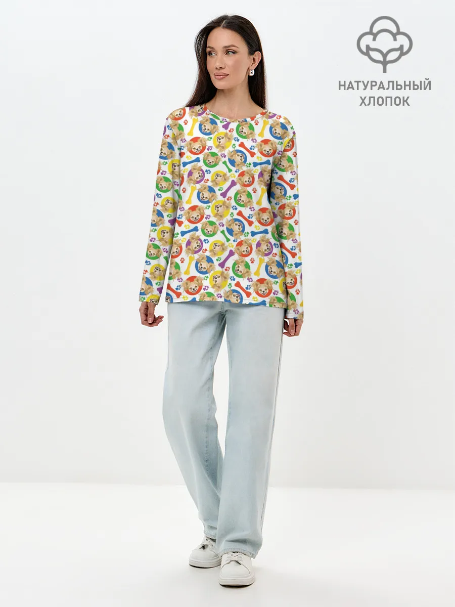 Лонгслив женский. Хлопок / Чихуахуа