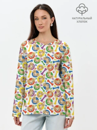 Лонгслив женский. Хлопок / Чихуахуа