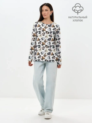 Лонгслив женский. Хлопок / Разные Породы Собак