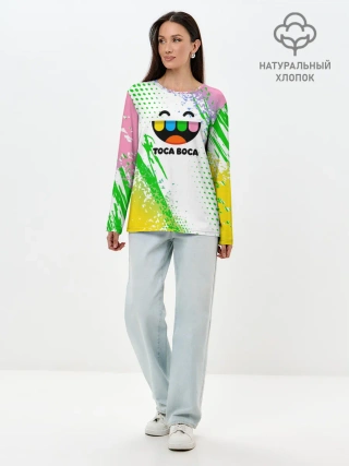 Лонгслив женский. Хлопок / Toca Boca: Улыбашка.