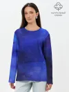 Лонгслив женский. Хлопок / Синее размытие