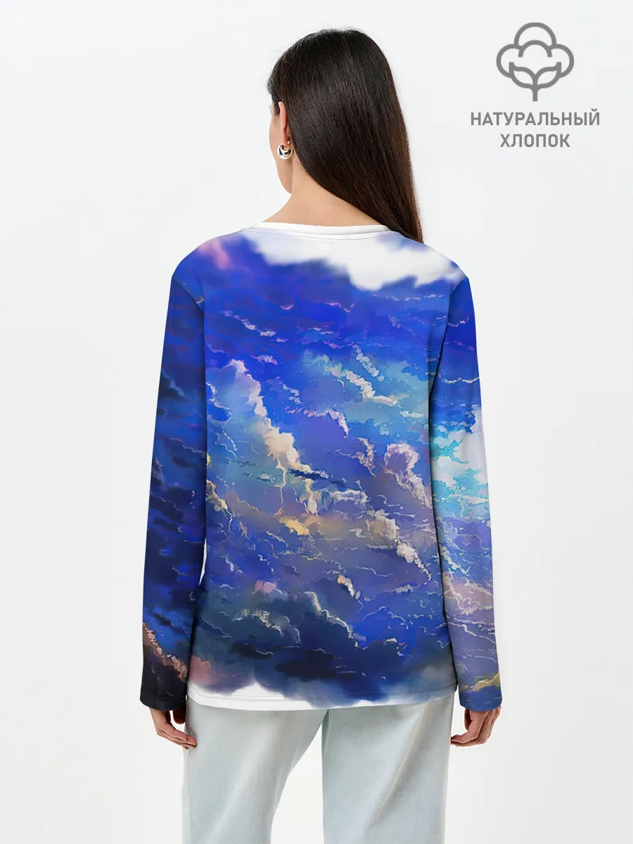 Лонгслив женский. Хлопок / Высокие облака