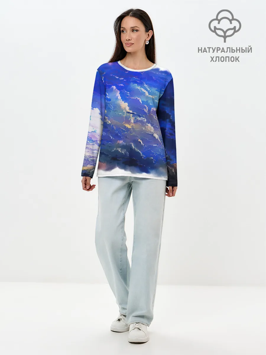Лонгслив женский. Хлопок / Высокие облака