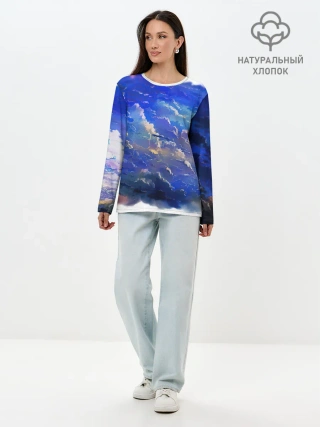 Лонгслив женский. Хлопок / Высокие облака