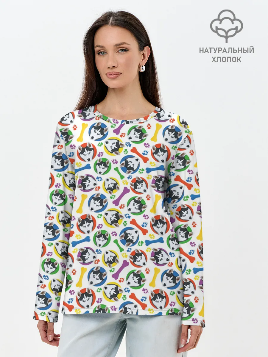 Лонгслив женский. Хлопок / Хаски