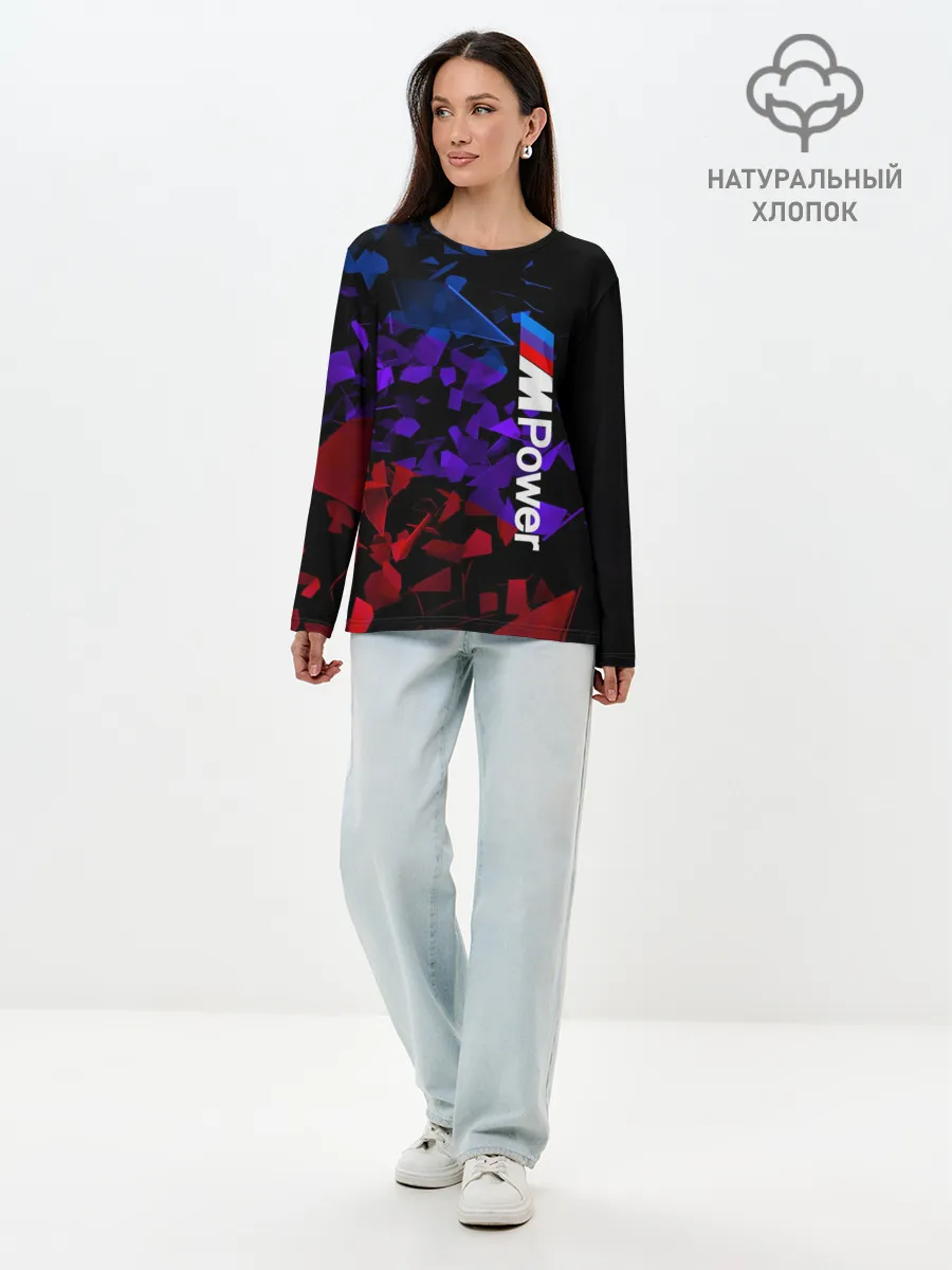 Лонгслив женский. Хлопок / MPower BMW | Осколки стекла