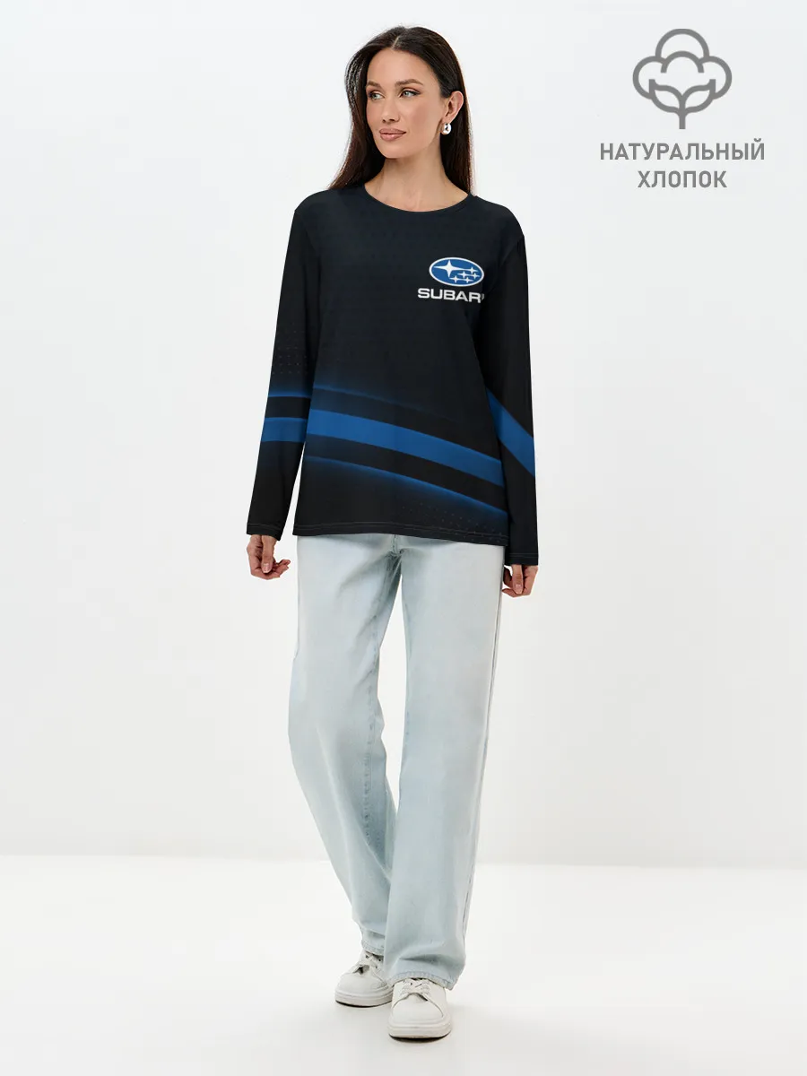 Лонгслив женский. Хлопок / Subaru, sport style