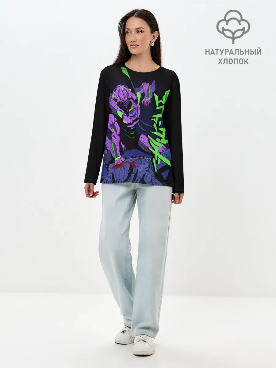 Лонгслив женский. Хлопок / Евангелион - EVA 01