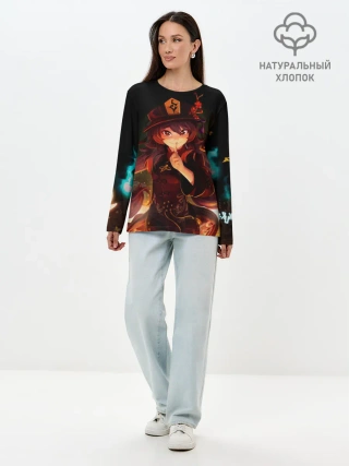 Лонгслив женский. Хлопок / Genshin Impact, Hu Tao