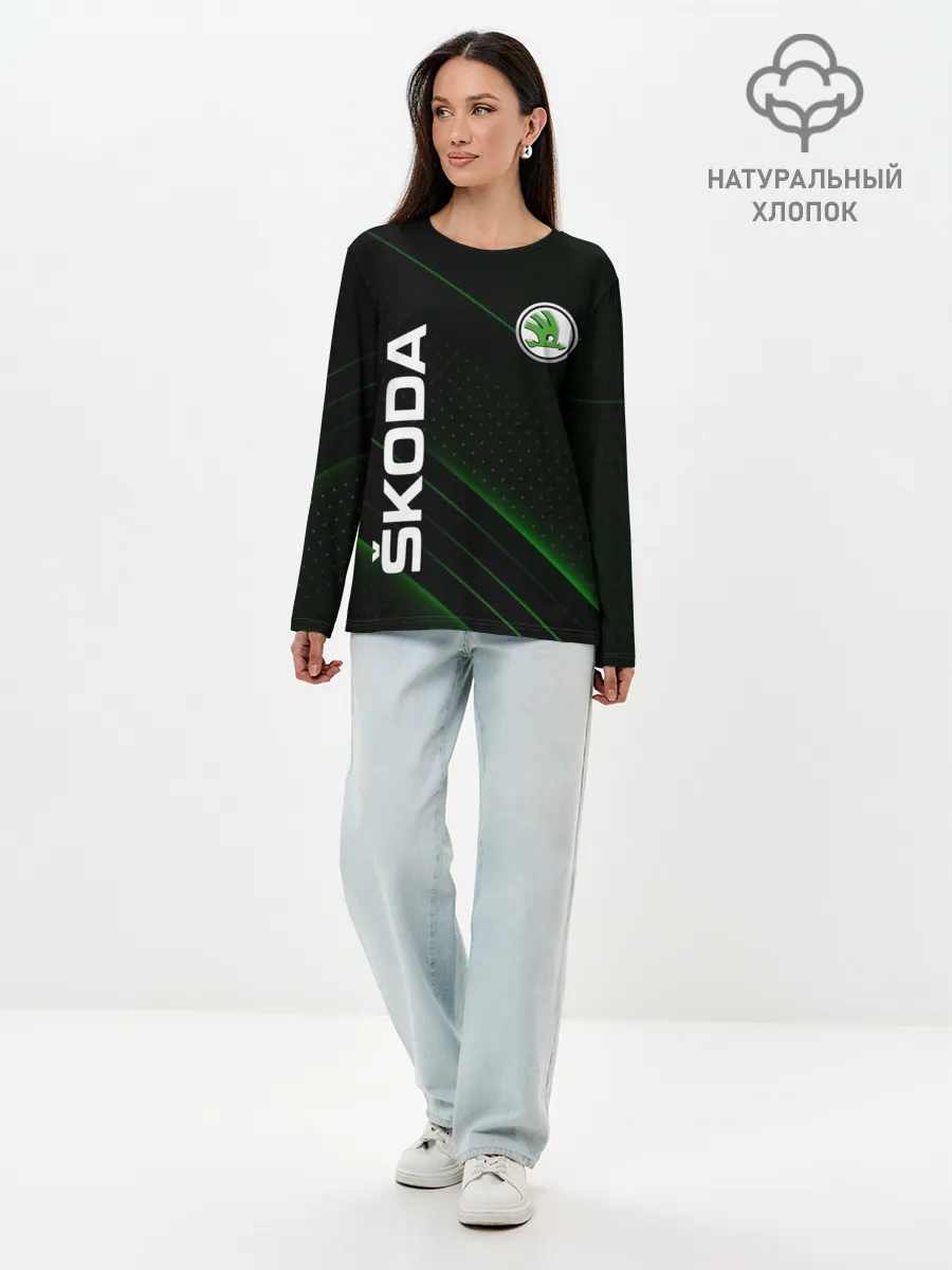 Лонгслив женский. Хлопок / Шкода, авто