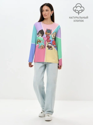 Лонгслив женский. Хлопок / TOCA BOCA WORLD HEROES / ТОКА БОКА