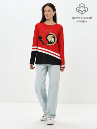 Лонгслив женский. Хлопок / Оттава Сенаторз.