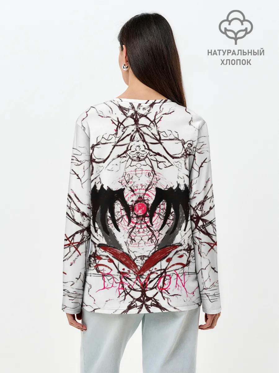 Лонгслив женский. Хлопок / Руки тянутся