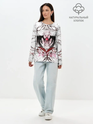 Лонгслив женский. Хлопок / Руки тянутся