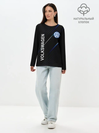 Лонгслив женский. Хлопок / Volkswagen, sport style