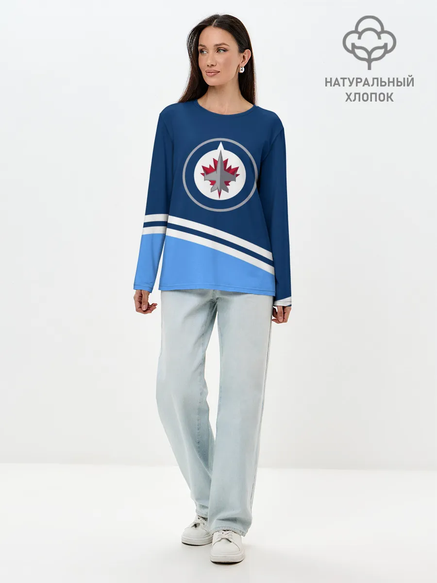 Лонгслив женский. Хлопок / Виннипег Джетс