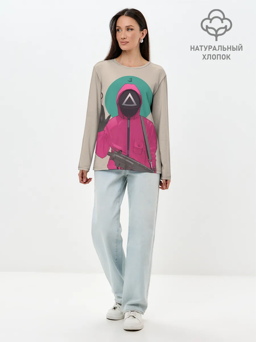 Лонгслив женский. Хлопок / SquidRed