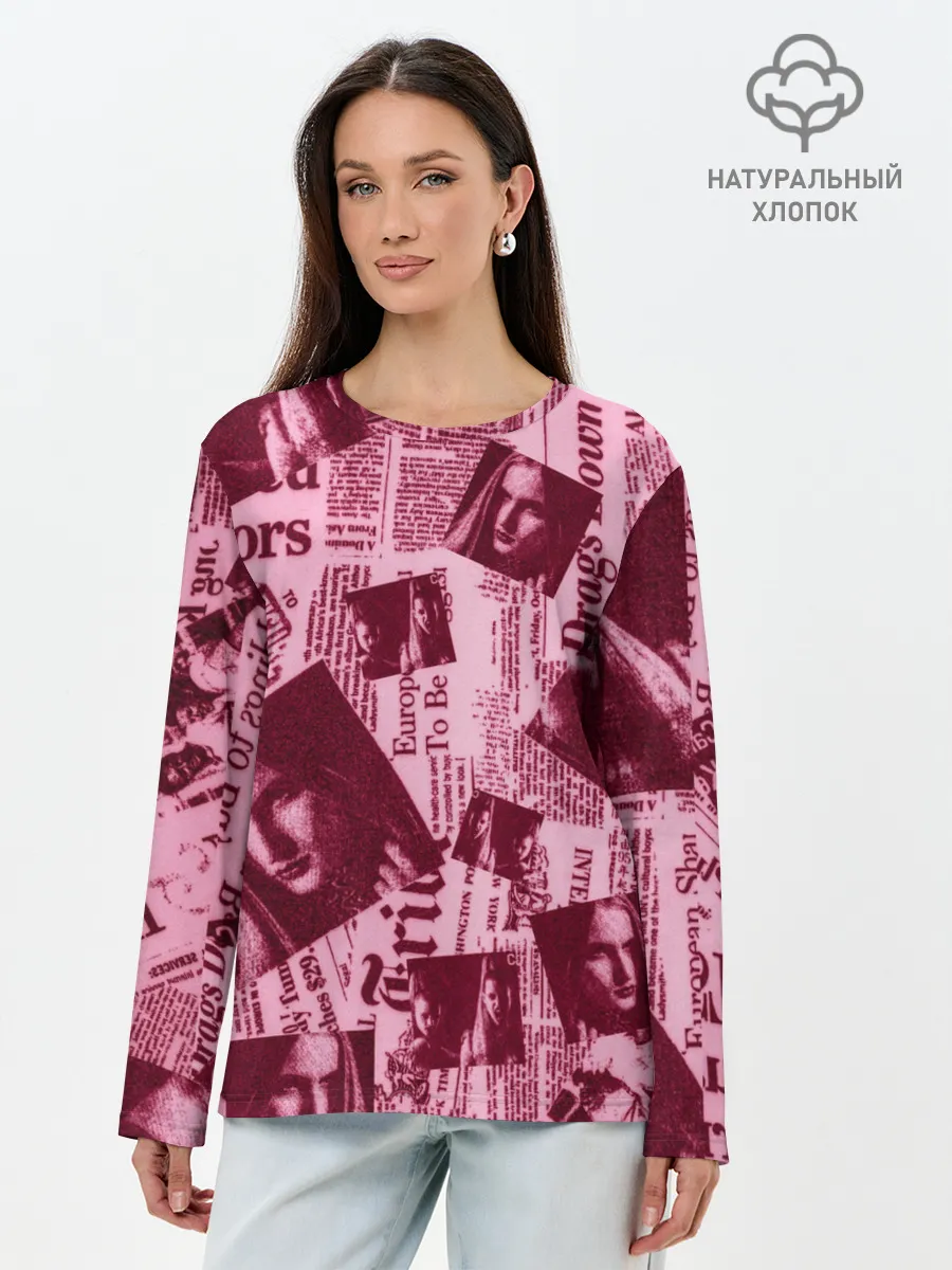 Лонгслив женский. Хлопок / newspaper fashion