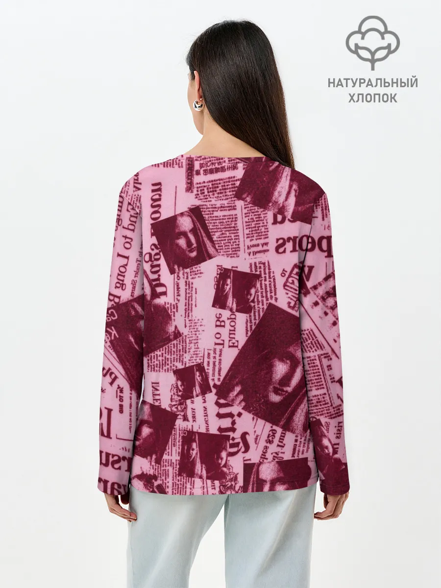 Лонгслив женский. Хлопок / newspaper fashion