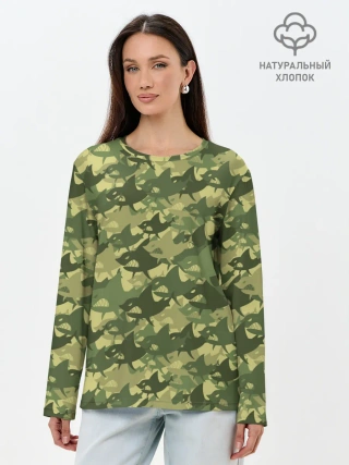 Лонгслив женский. Хлопок / Акулы