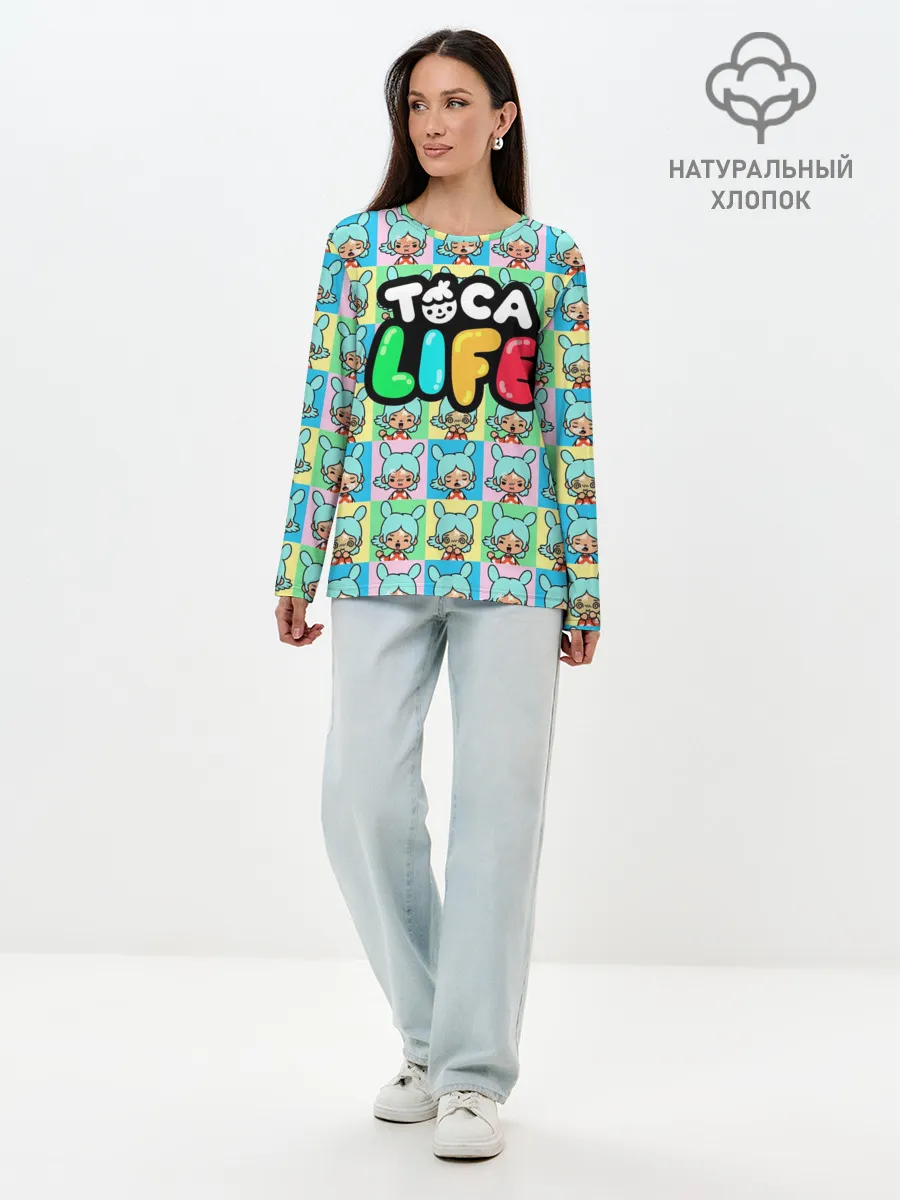 Лонгслив женский. Хлопок / Toca Boca logo | Тока Бока Рита