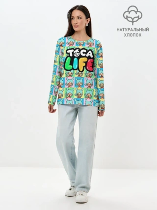 Лонгслив женский. Хлопок / Toca Boca logo | Тока Бока Рита