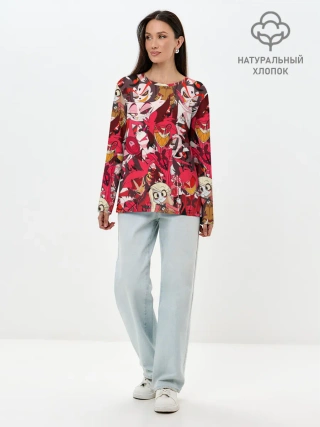 Лонгслив женский. Хлопок / ОТЕЛЬ ХАЗБИН ПЕРСОНАЖИ МУЛЬТФИЛЬМА