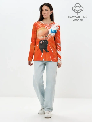 Лонгслив женский. Хлопок / Босс-Молокосос / Boss Baby