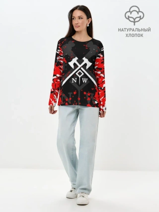 Лонгслив женский. Хлопок / NEW WORLD / НЬЮ ВОРЛД / БРЫЗГИ