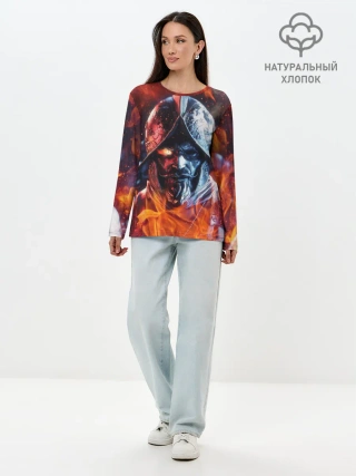 Лонгслив женский. Хлопок / NEW WORLD / НЬЮ ВОРЛД / РЫЦАРЬ