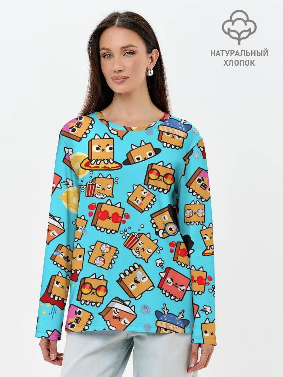 Лонгслив женский. Хлопок / PAPER BAG CAT TOCA BOCA / TOCA LIFE WORLD