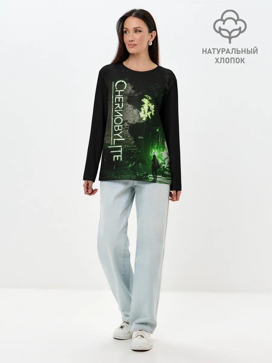 Лонгслив женский. Хлопок / Chernobylite