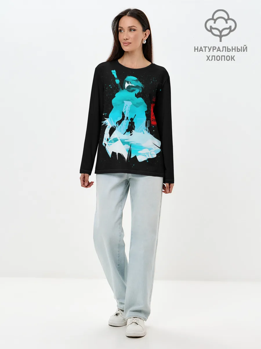 Лонгслив женский. Хлопок / Nier: Automata - 2B