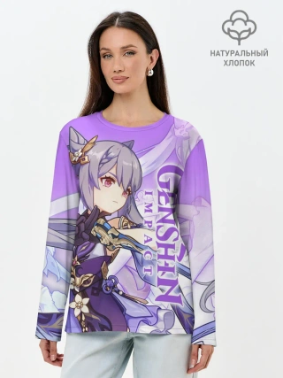 Лонгслив женский. Хлопок / Геншин импакт: Кэ Цин