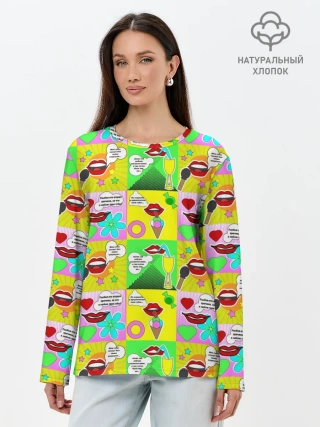 Лонгслив женский. Хлопок / Поэзия губ