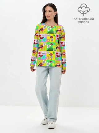 Лонгслив женский. Хлопок / Поэзия губ