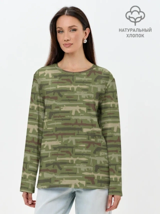 Лонгслив женский. Хлопок / Оружие