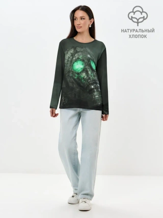 Лонгслив женский. Хлопок / Chernobylite-маска