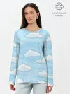 Лонгслив женский. Хлопок / Зимние облака