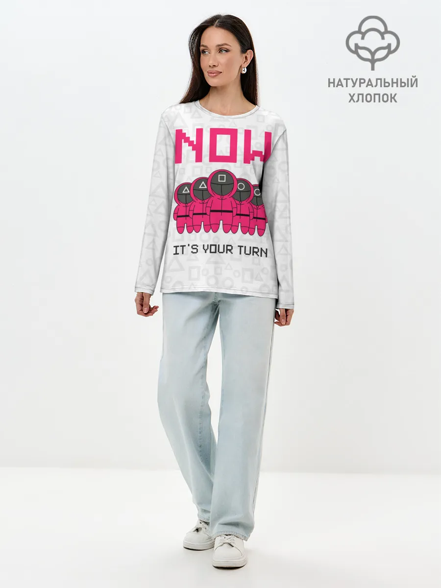 Лонгслив женский. Хлопок / Теперь твоя очередь.