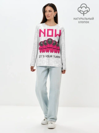 Лонгслив женский. Хлопок / Теперь твоя очередь.