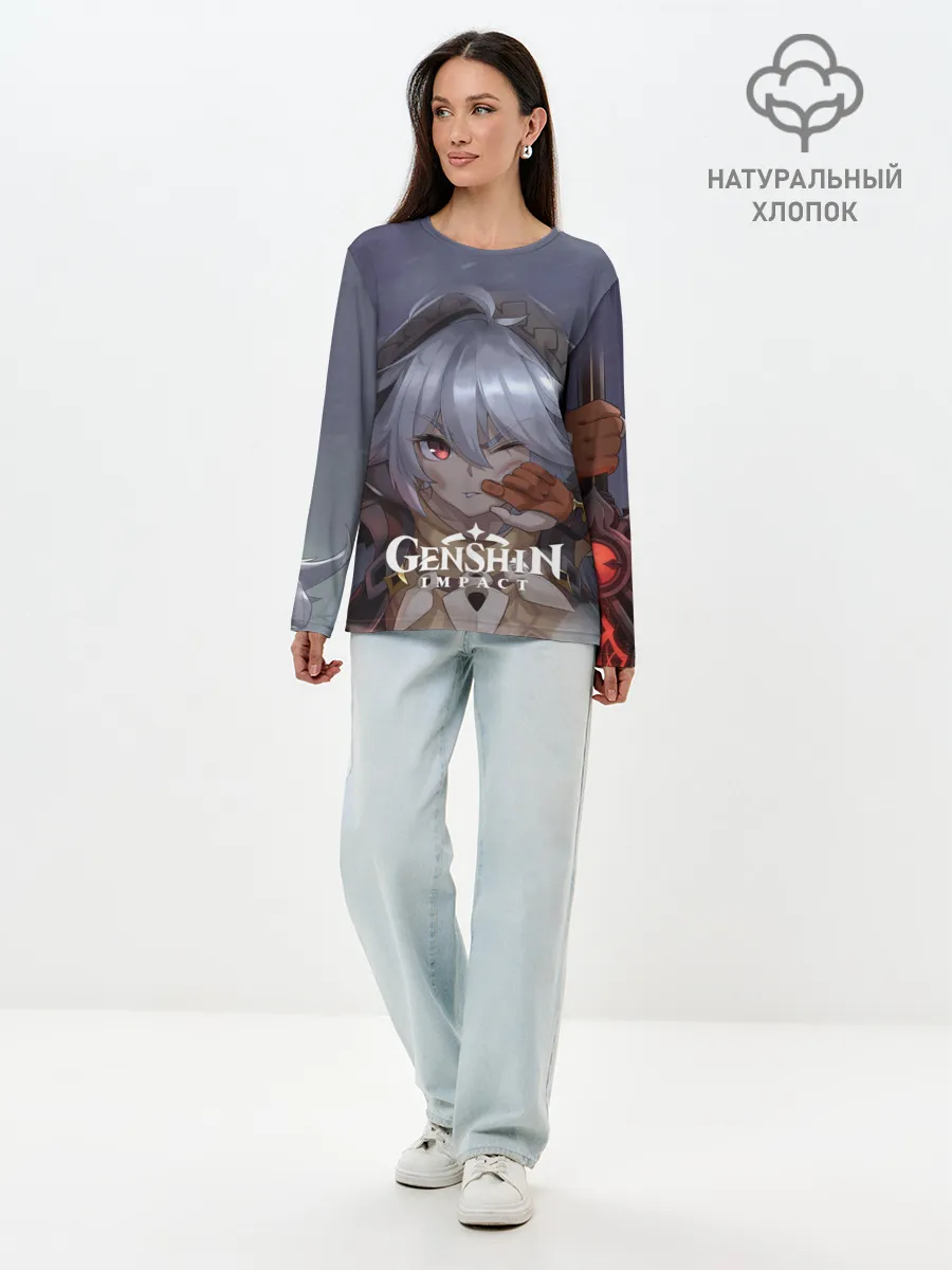 Лонгслив женский. Хлопок / Genshin Impact: Razor Genshin.